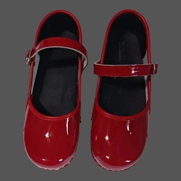BJork Marcella Mary Jane red patent leather clogs - Picture 1 of 11